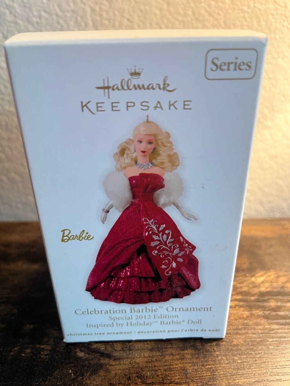 Hallmark Keepsake Barbie Ornament - Red and White Holiday Gown